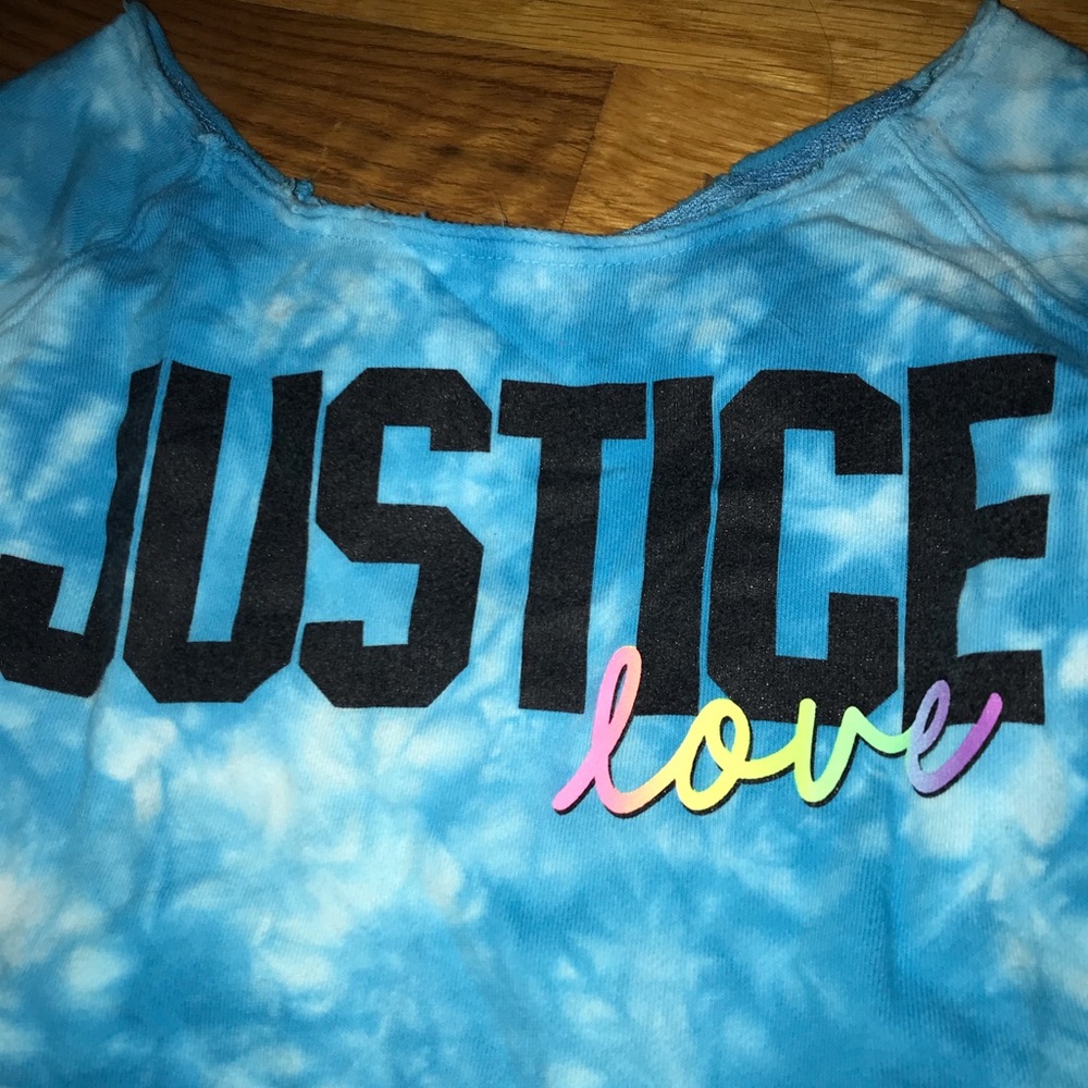 Justice Blue Tie Dye Crew Neck Sweatshirt - Picture 2 of 4